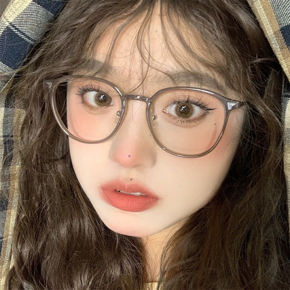 眼鏡女 黑框眼鏡 眼鏡框 眼鏡架 素顏眼鏡 透明眼鏡 韓版眼鏡 顯小臉 純鈦眼鏡 文青眼鏡 圓眼鏡框 無度數眼鏡 031