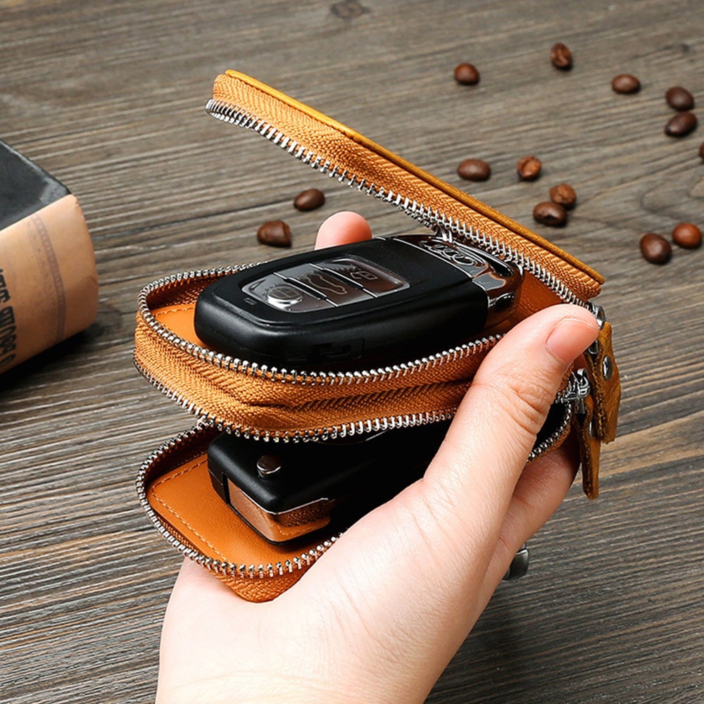 鑰匙包 雙層鑰匙包 防丟 多功能收納包 汽車鑰匙包 真皮鑰匙包 小包包 牛皮鑰匙套 男生零錢包 日本鑰匙包 禮物 143