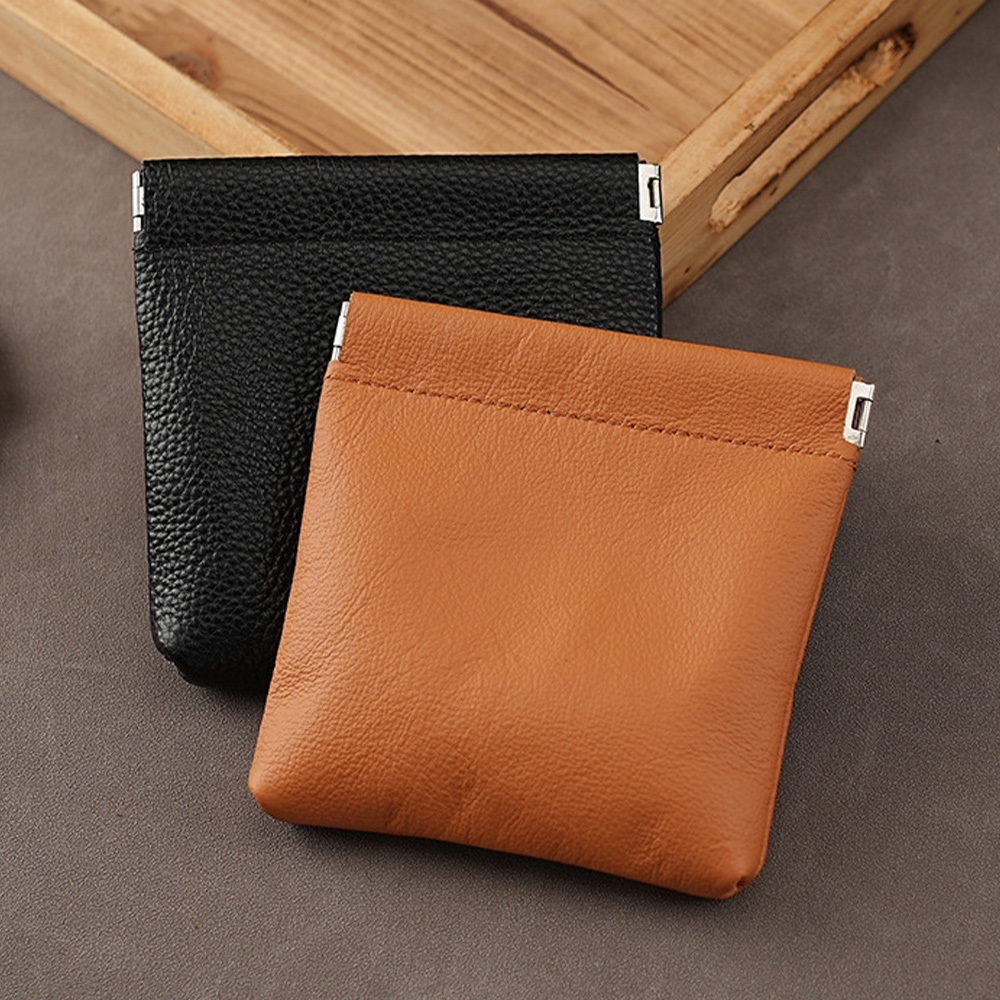 零錢包 收納包 彈片收納包 小包包 自動開合收納包 口紅包 鑰匙包 耳機包 飾品收納 小錢包 真皮收納包 禮物 172