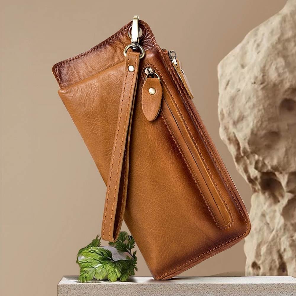 錢包 錢夾 皮夾 長款錢包 長夾 真皮錢包 手拿包 手挽包 手機包 多功能包包 牛皮包 多卡位錢包 男錢包 禮物 137