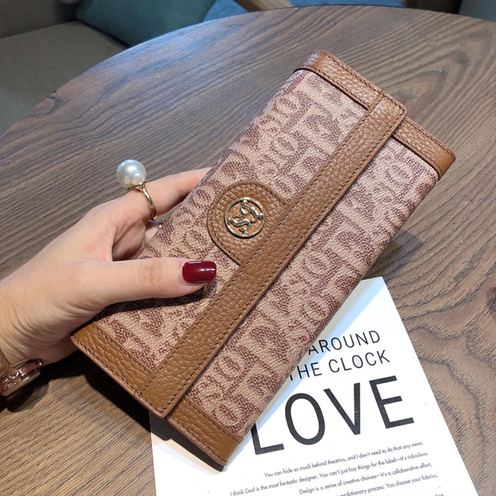 錢包 皮夾 長夾 真皮錢包 牛皮錢包 長款錢包 老花錢包 真皮錢夾 大容量皮夾 多卡位皮夾 卡包 招財錢包 禮物 170