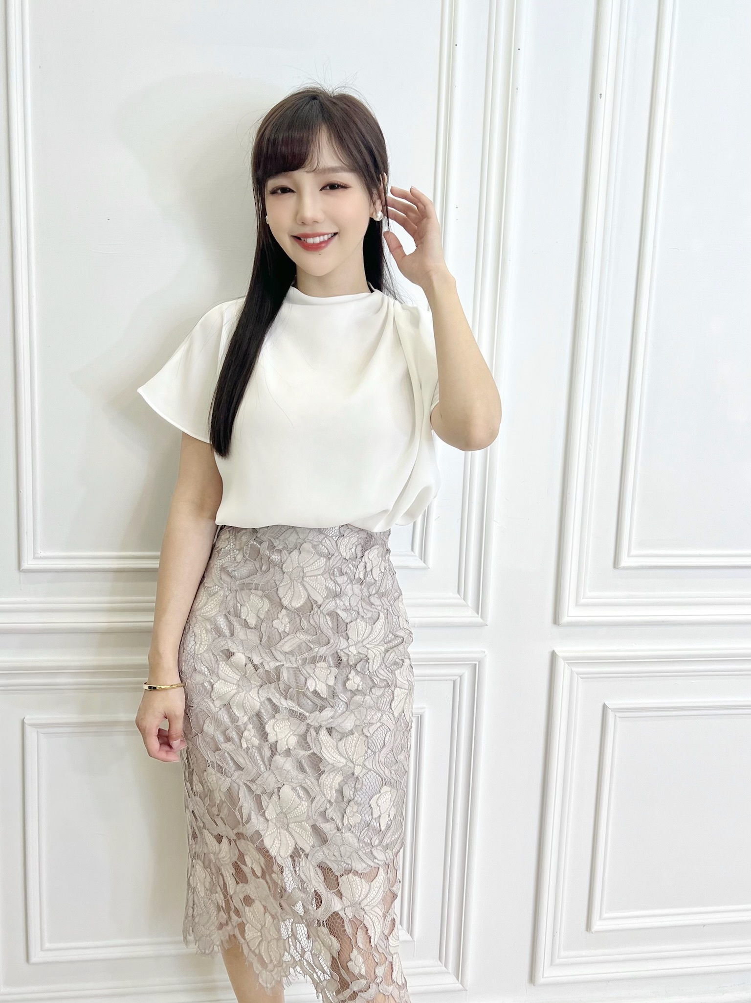 細緻修身蕾絲長裙
