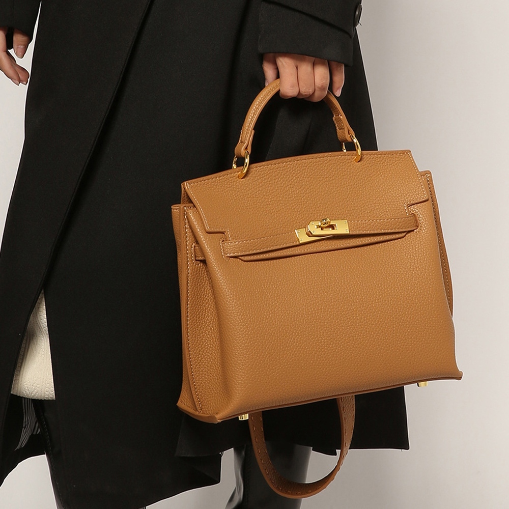 包包女 手提包 斜背包 凱莉包 公文包 律師包 復古包包 大容量包包 黑色包包 質感手提包 荔枝紋包包 生日禮物 924