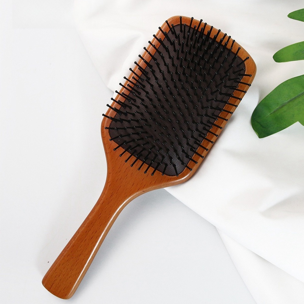 穴道按摩梳 大梳子 木梳 木質梳 木頭梳 氣墊梳 按摩梳 頭皮按摩梳 梳子 防靜電梳子 直髮梳 整髮梳 生日禮物 006