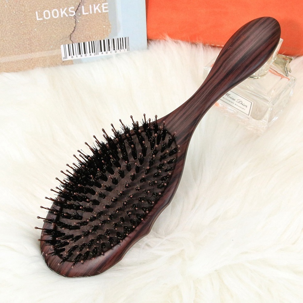 氣墊梳 按摩梳 木質氣墊按摩梳 梳子 木梳 髮梳 氣囊梳 頭皮按摩梳 豬鬃毛梳 護髮梳 寬齒梳 木柄按摩梳 禮物 016