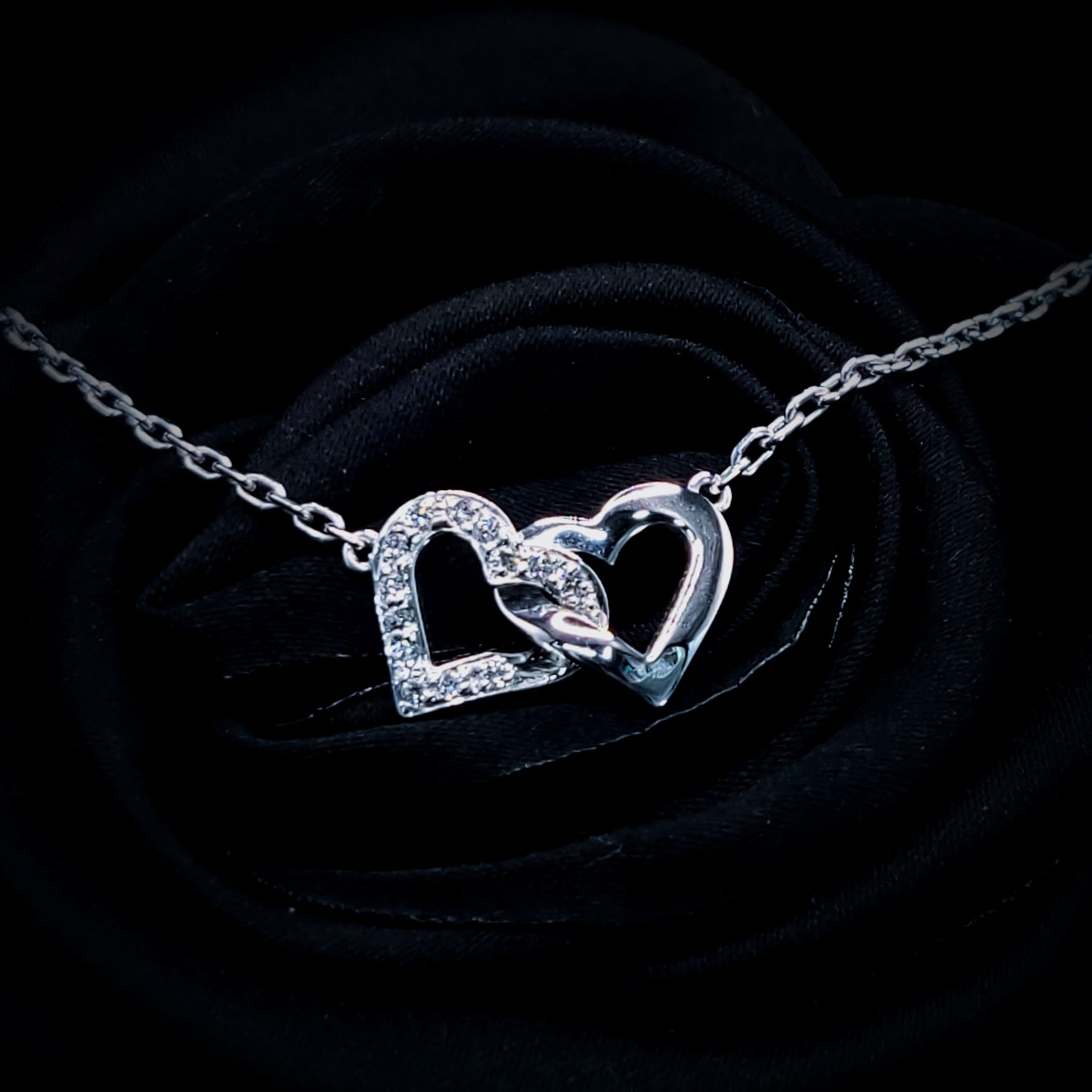 全新18K白金14份鑽石頸鍊