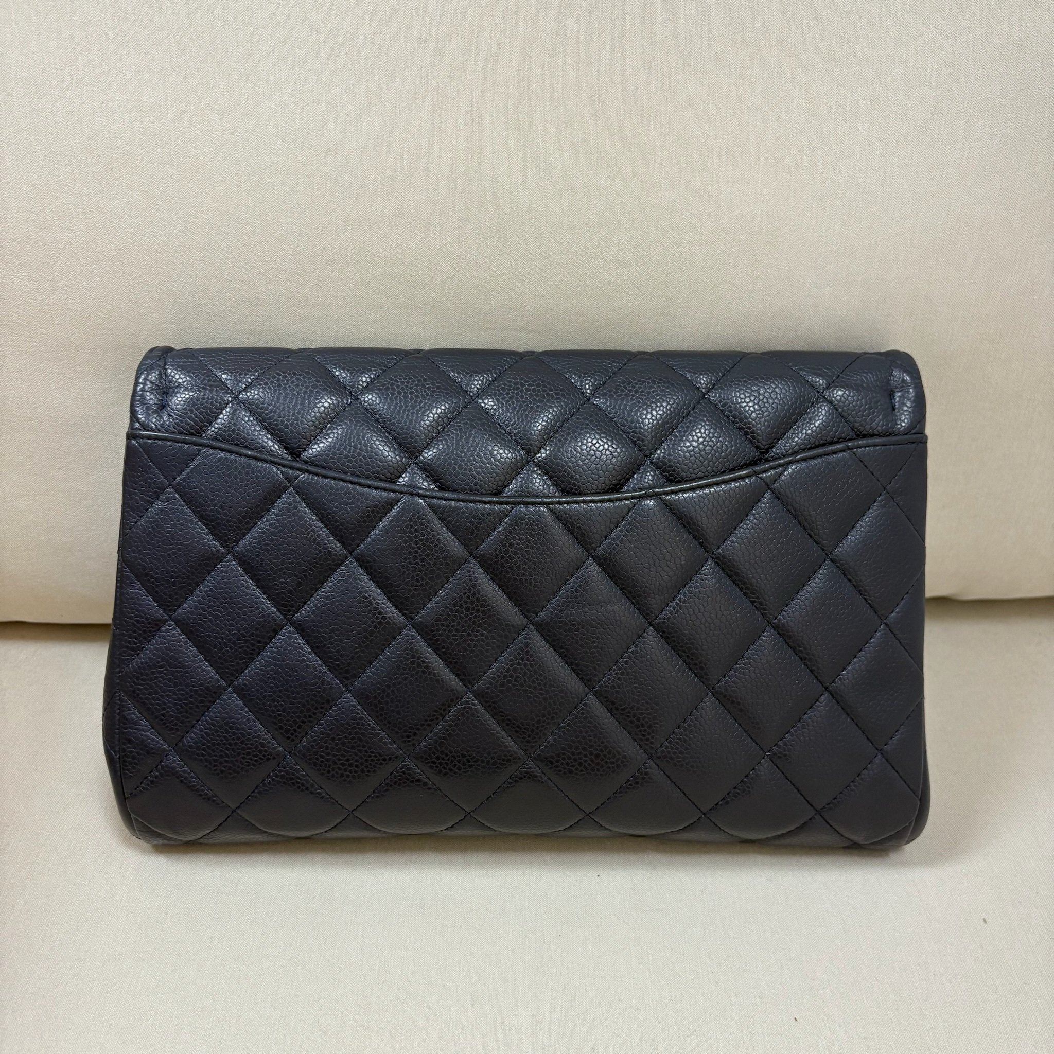 Chanel Timeless Clutch - Navy / Shw