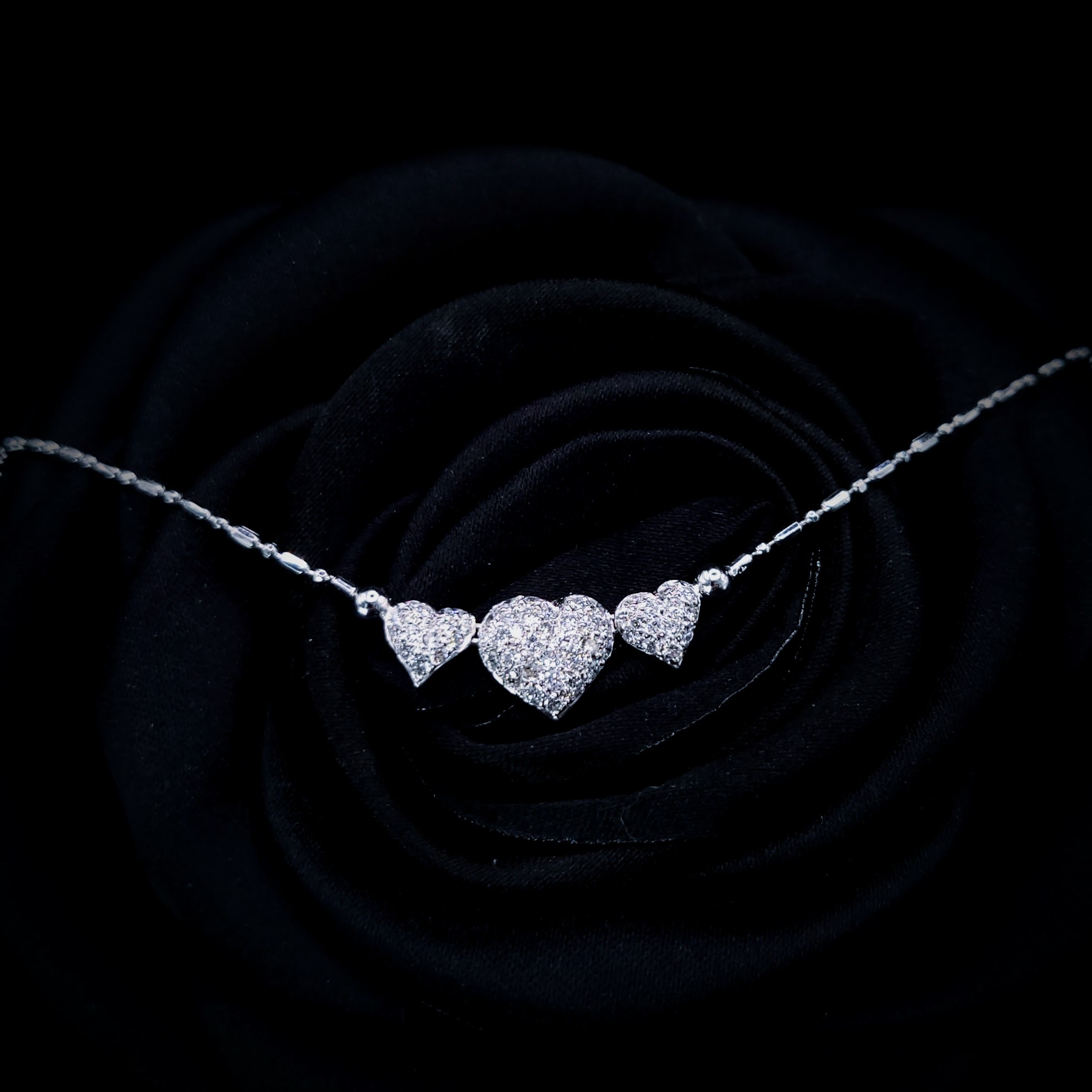 全新18K白金59份鑽石頸鍊