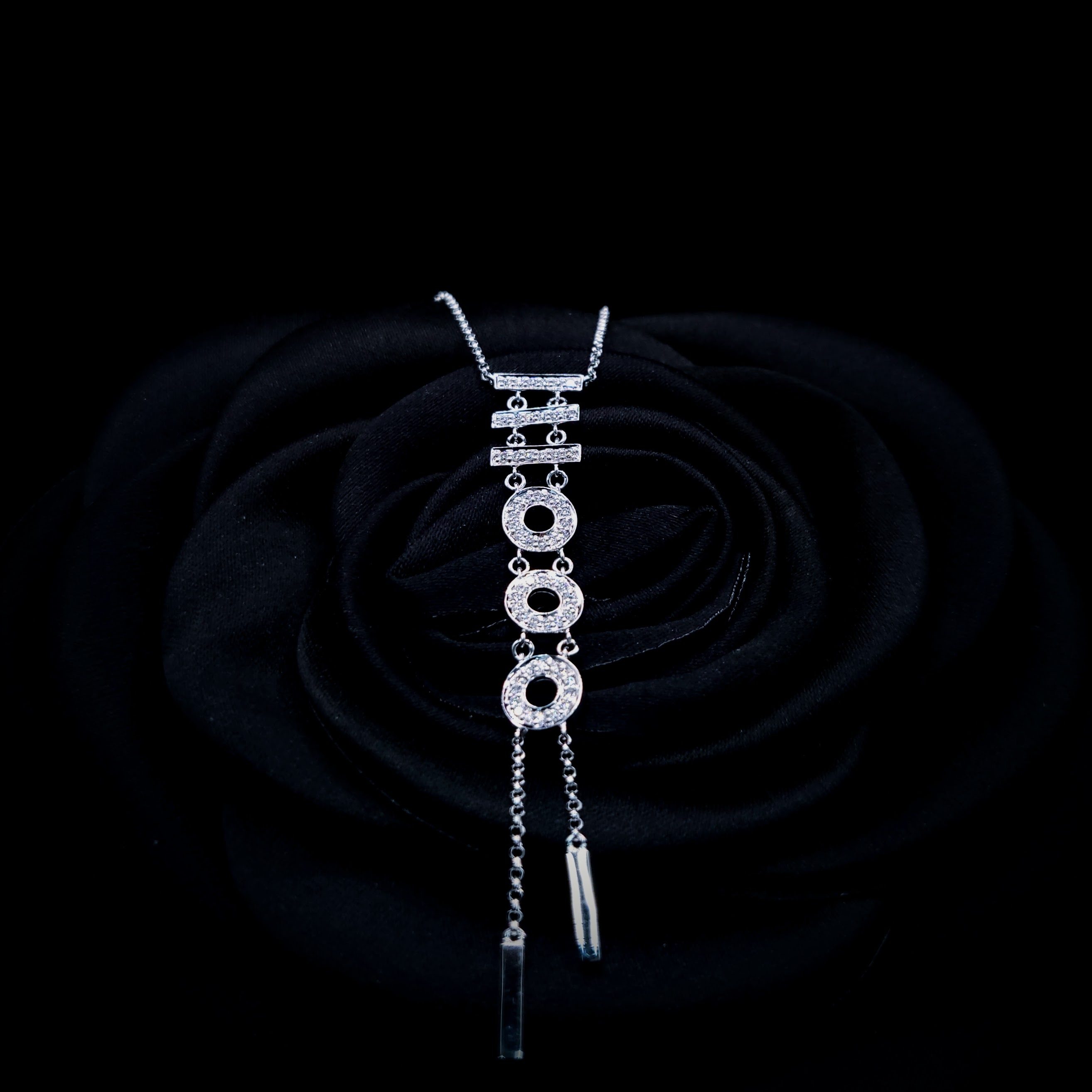 全新18K白金27份鑽石頸鍊