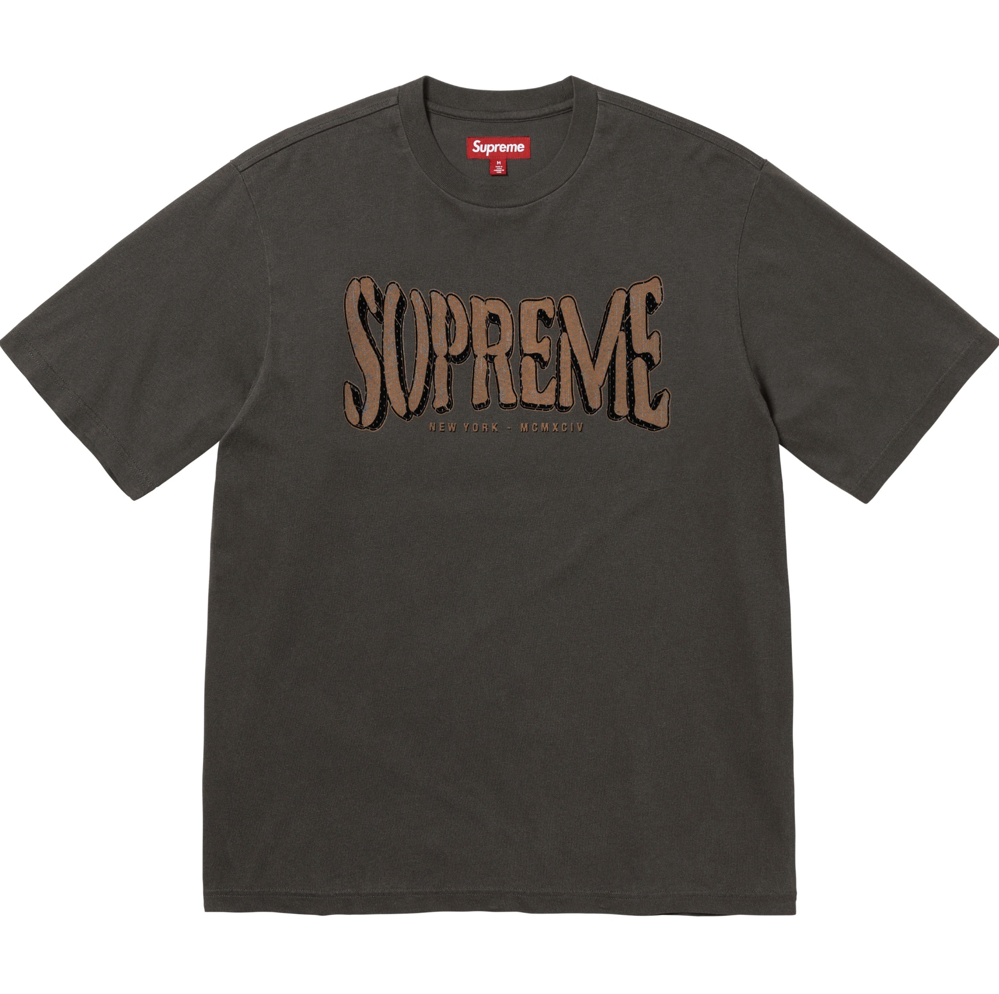 [現貨] Supreme SS25 Flocked Washed S/S Top | Black