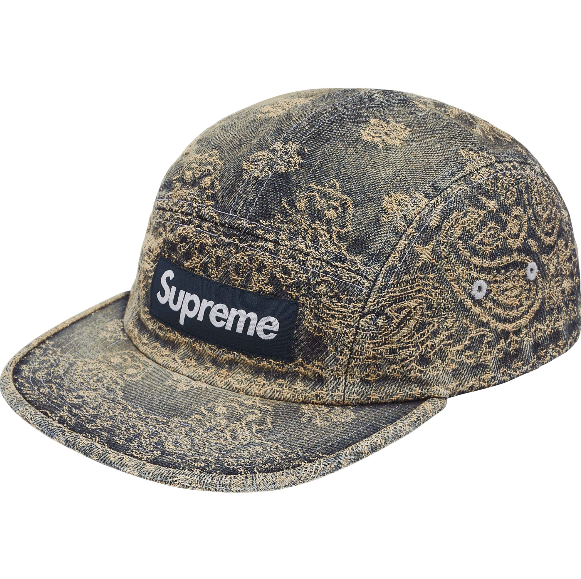 Supreme SS25 Bandana Jacquard Denim Camp Cap