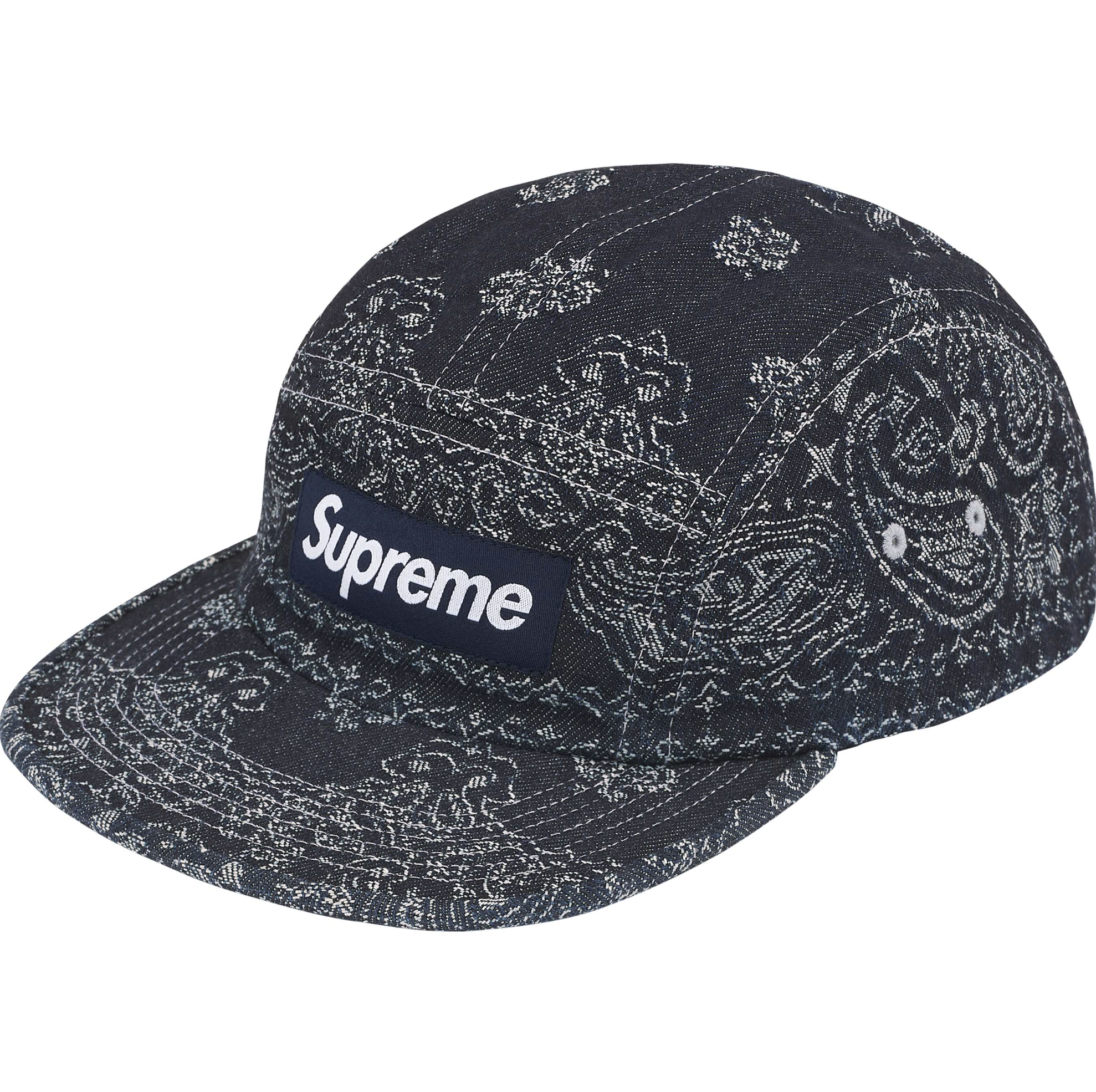 売れ筋介護用品も！ Supreme SS25 Cap Camp Denim Jacquard Bandana 帽子