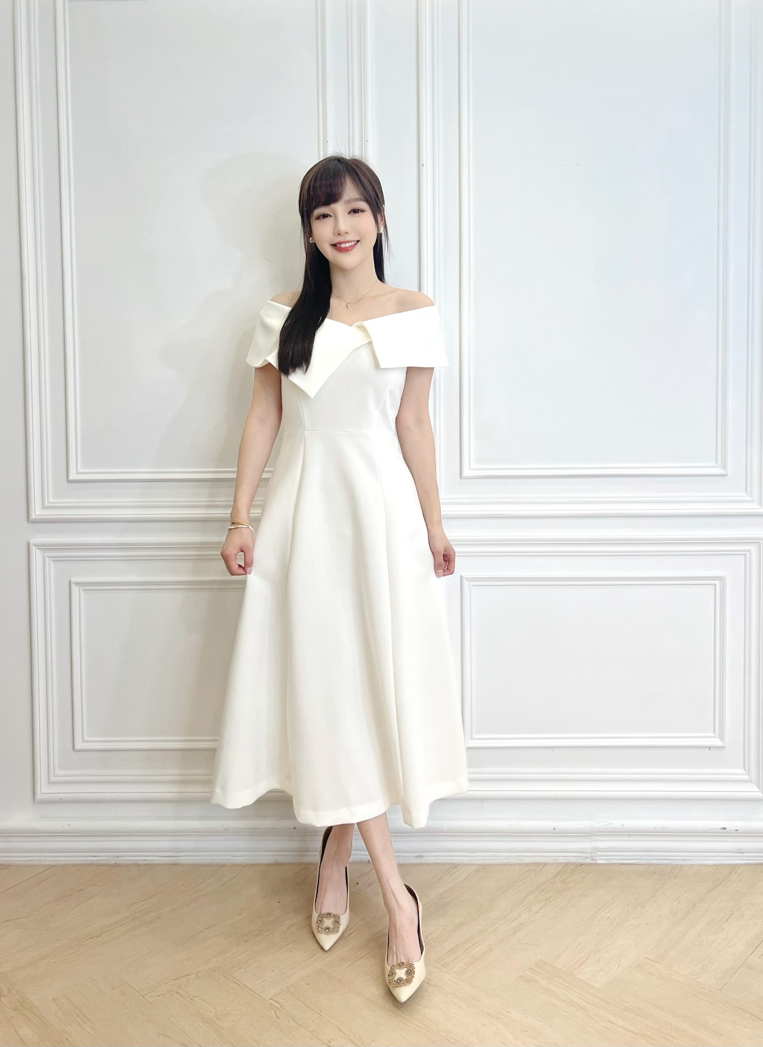 交錯大翻領背心傘洋