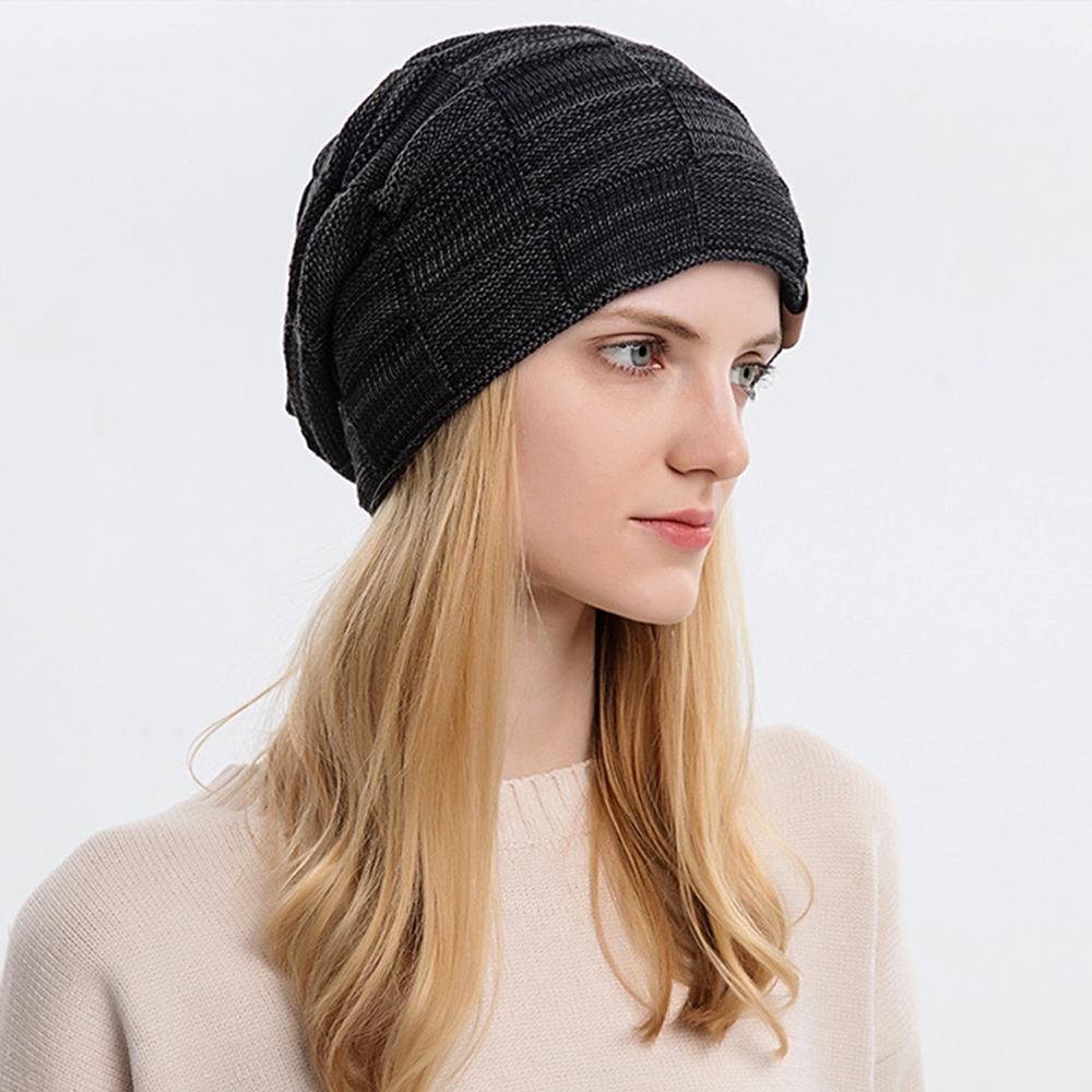 毛帽 針織帽 套頭帽 加絨帽子 格紋毛帽 混色毛帽 月子帽 毛線針織帽 搖滾風毛帽 堆推帽 保暖帽 禮物 008