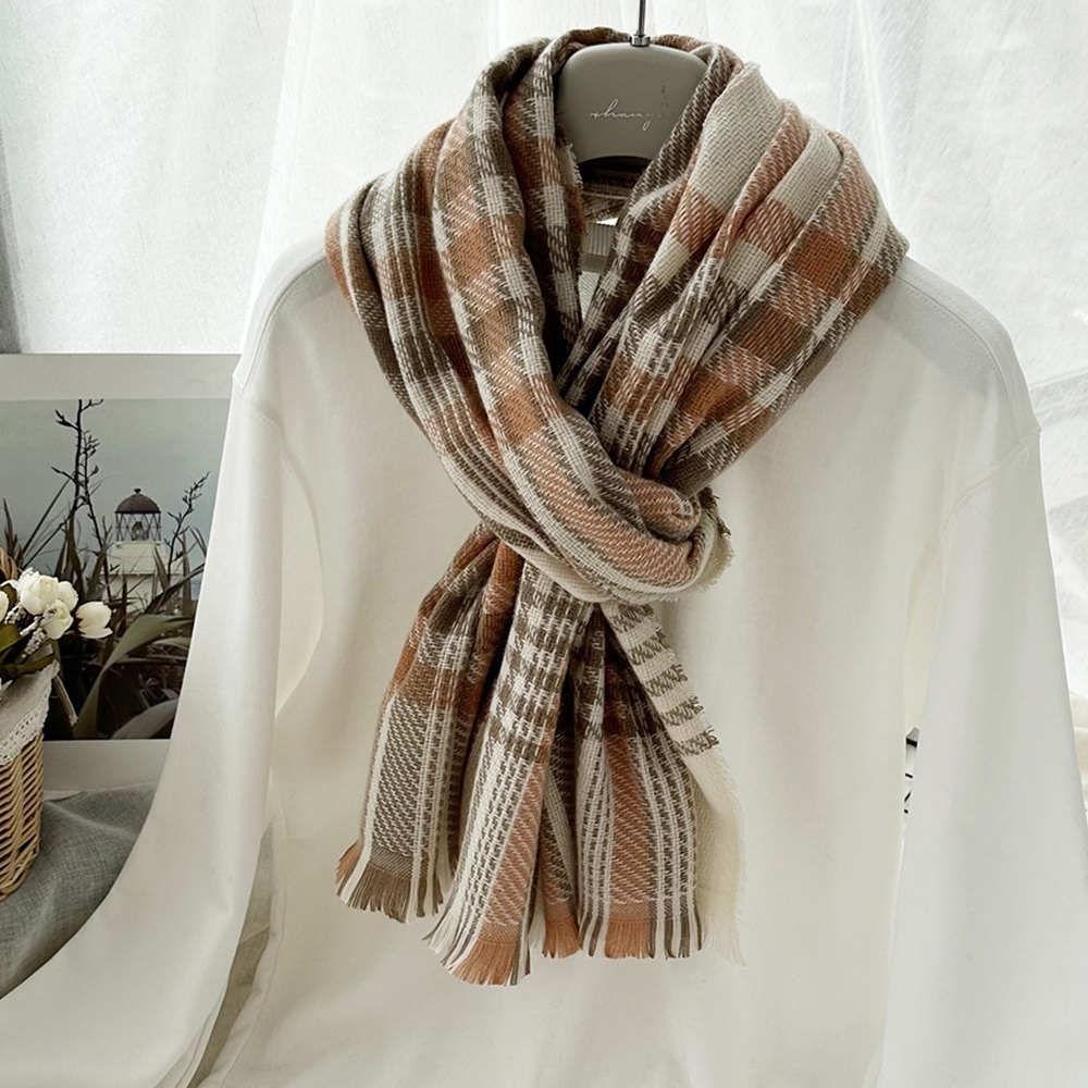 披肩 圍巾 仿羊絨圍巾 秋冬搭配 安格拉紅 加厚圍巾 高級感 格子圍巾 男士圍脖 披巾 韓國圍巾 精品圍巾 禮物 009