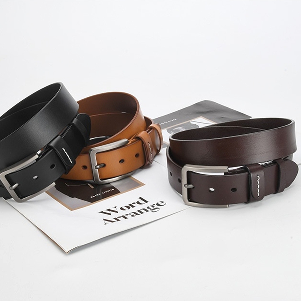 皮帶 腰帶 方頭皮帶 男生皮帶 真皮皮帶 針扣腰帶 休閒皮帶 真皮腰帶 精品腰帶 牛仔褲帶 男生禮物 可代打洞 028