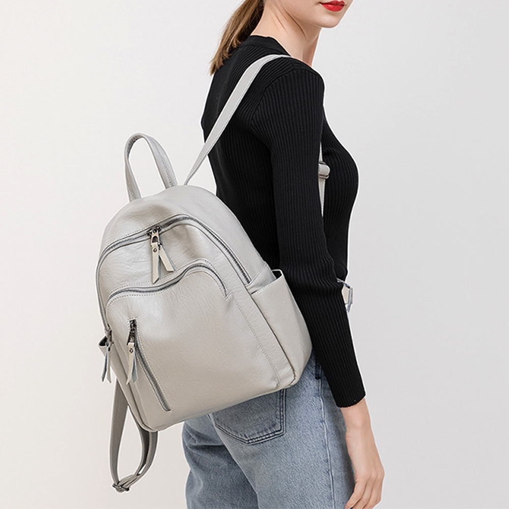 包包 後背包 雙肩包 軟皮包包 女包 學院風包包 休閒後背包 小後背包 大容量後背包 白色後背包 女生包包 禮物 859