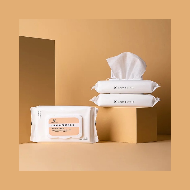 Amo Petric｜荷荷巴油寵物護理濕巾50入