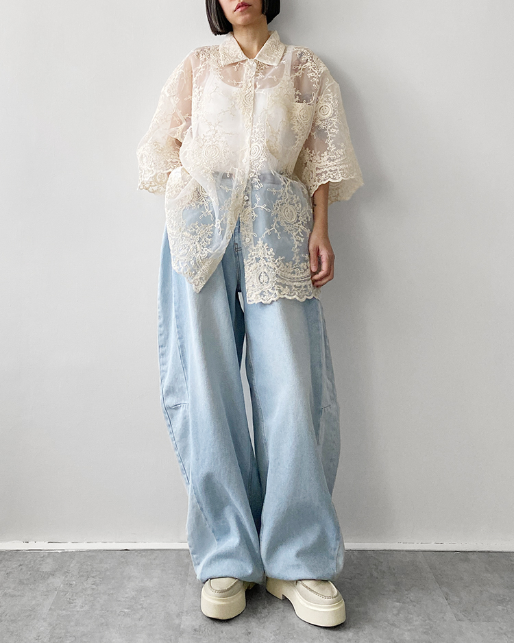 MFT-2698 蕾絲刺繡襯衫