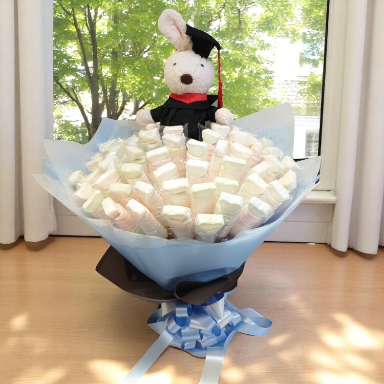 法國兔砂糖兔棉花糖花束,糖果花束,生日花束,le-sucre-rabbit marshmallow bouquet, candy bouquet, birthday bouquet