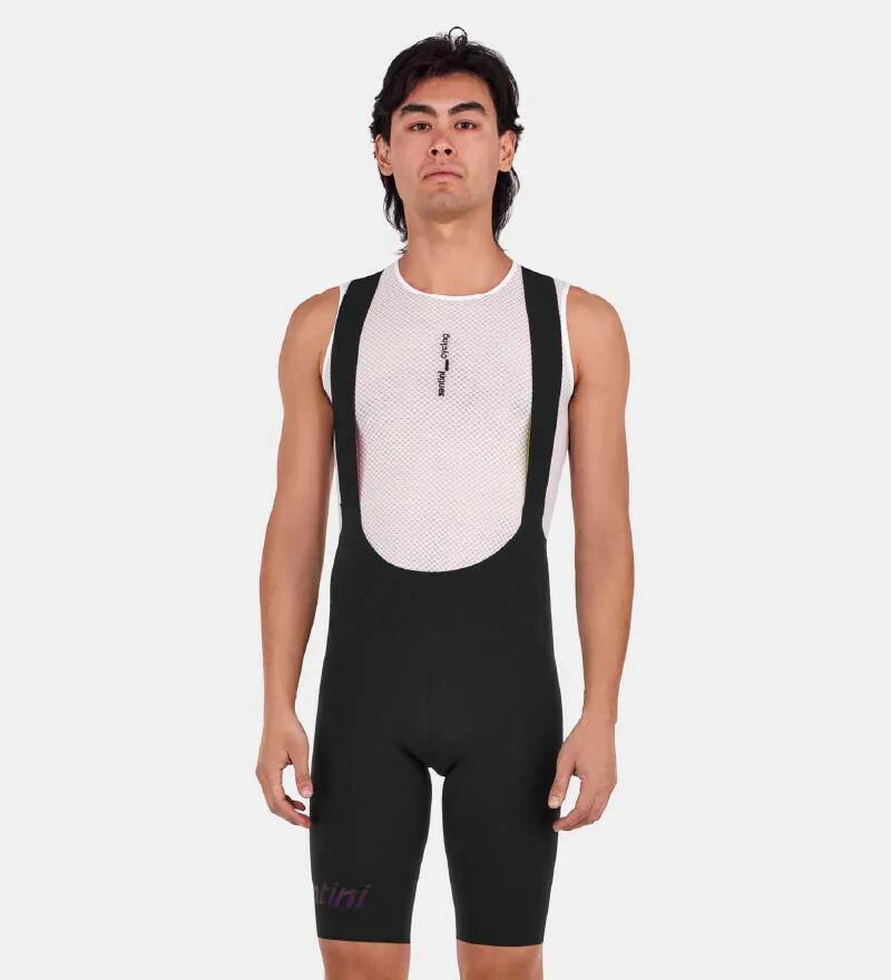 SANTINI 獨特邊際 吊帶短車褲 頂級舒適 - 黑 C3墊子