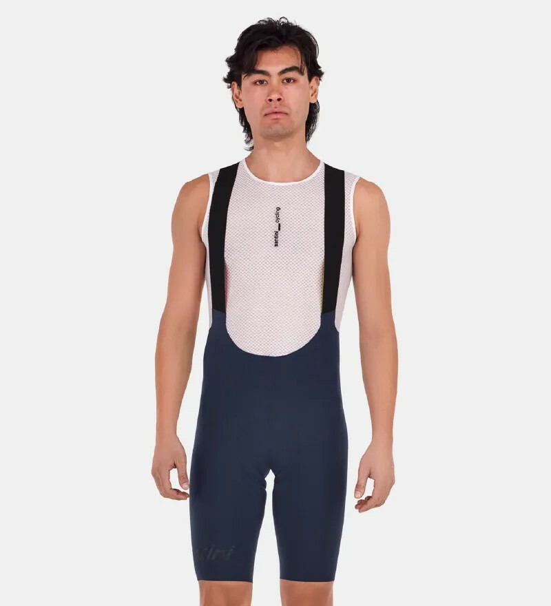 SANTINI 獨特邊際 吊帶短車褲 頂級舒適 - 海軍藍 C3墊子