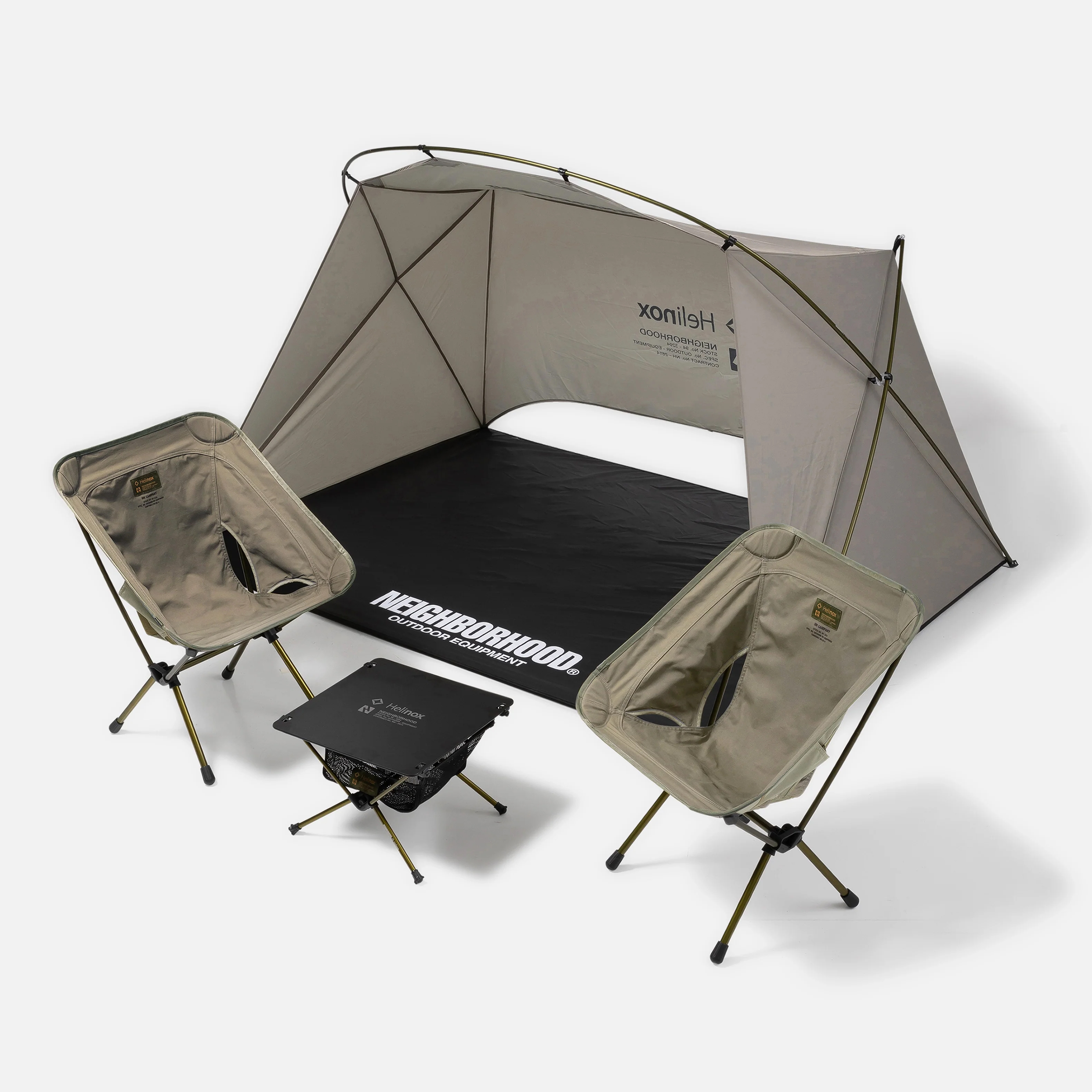-(B2a)-NEIGHBORHOOD NH X HELINOX . FIELD SET OUTDOOR戶外 露營 裝備 帳篷 橄欖褐色-251HXHXN-AC04