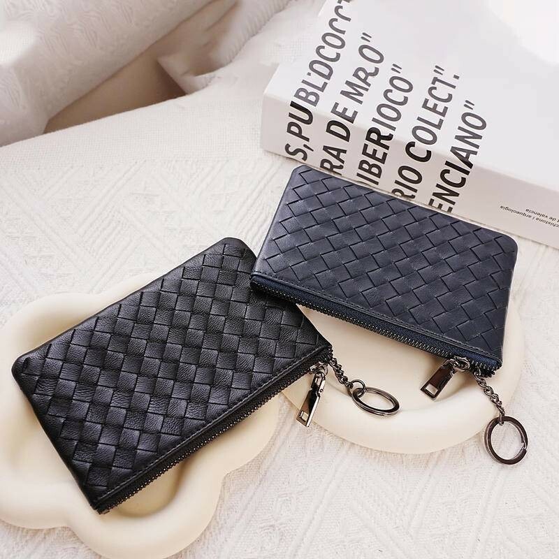 羊皮包 零錢包 編織錢包 小錢包 小皮包 錢包女 皮包 短夾 羊皮零錢包 編織零錢包 鑰匙零錢包 拉鏈零錢包 034