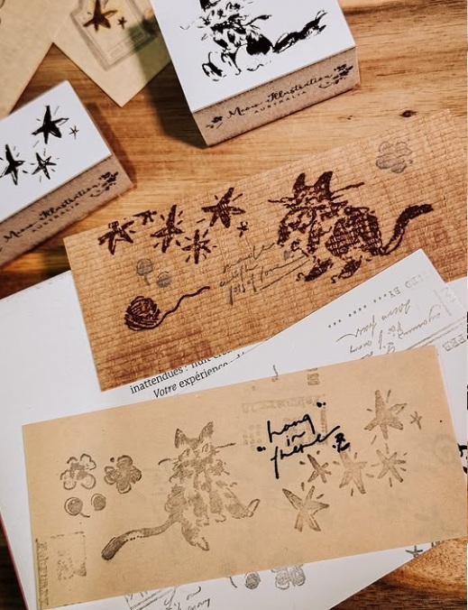 Meow Illustration．星空與貓系列 壓縮⽊印章 共六款