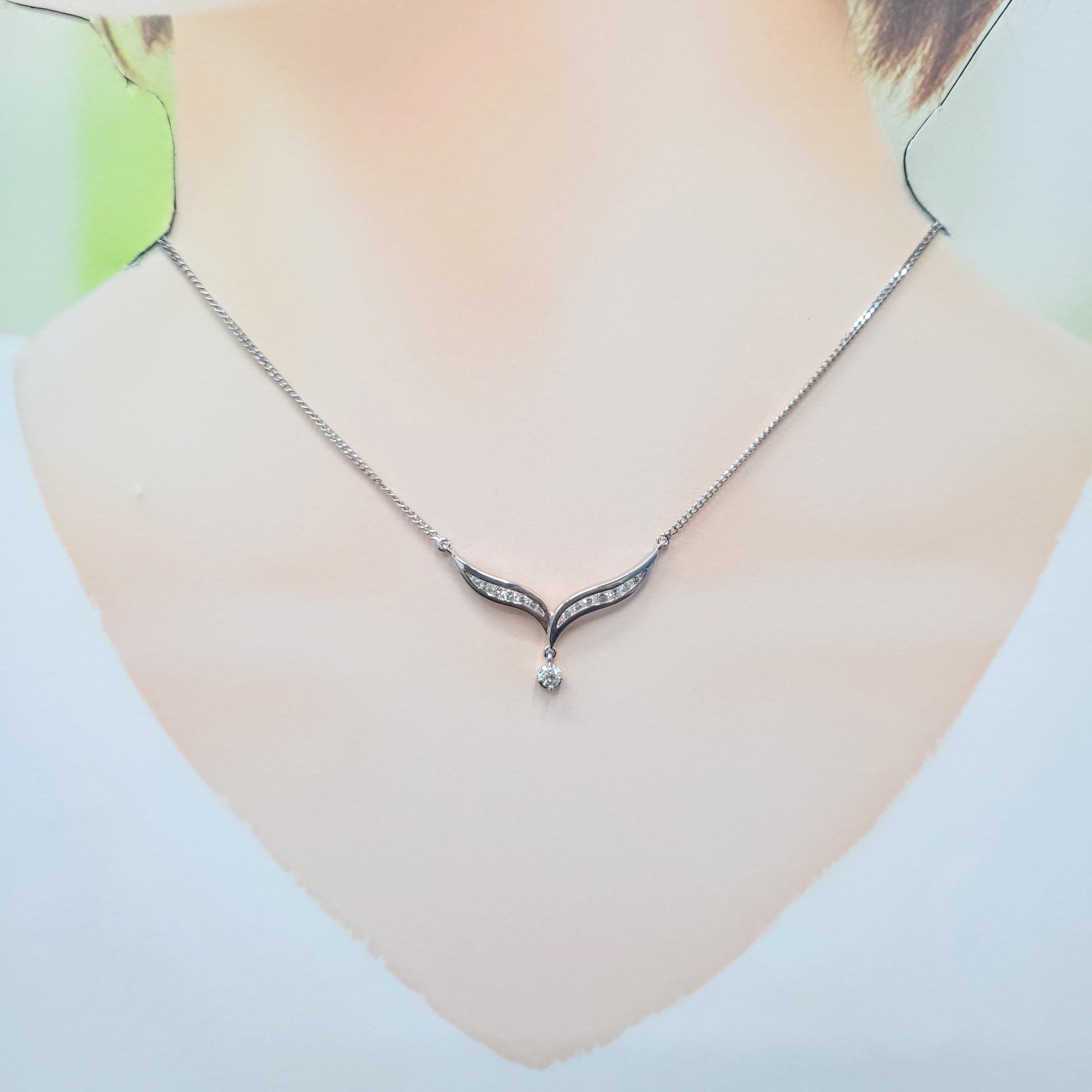 K白金32份鑽石頸鍊