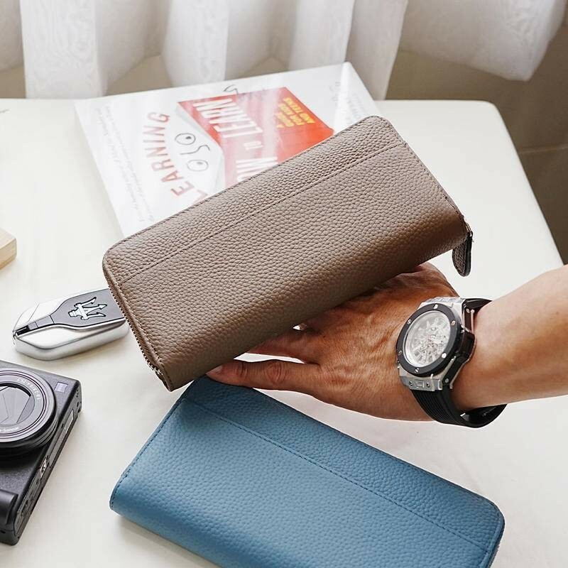 真皮零錢包 長夾 錢包女 錢包 長夾女生 錢包女 長款拉鏈 零錢包韓國 大容量長夾 風琴錢包 090