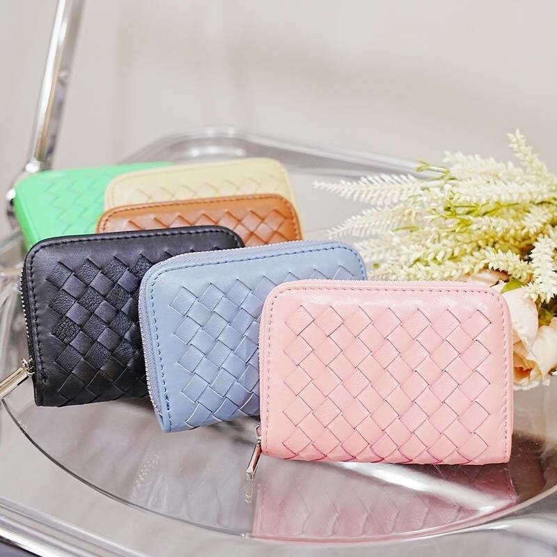 編織錢包 卡夾錢包 小錢包 錢包女 皮包 男生短夾 真皮錢包 羊皮錢包 卡包 卡片零錢夾 票卡包 迷你錢包 079