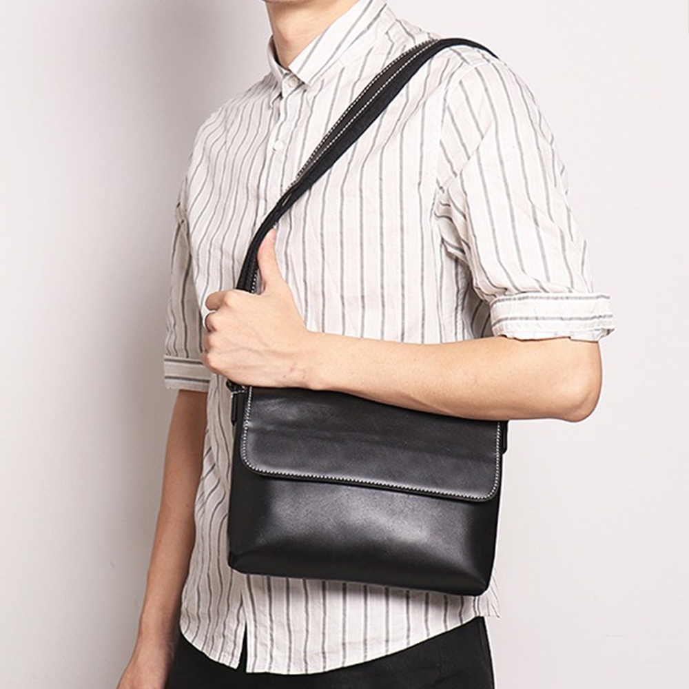 復古斜背包 牛皮側背包 真皮單肩包 大容量側背包 ipad包 攜便包 高級感 韓國真皮包 情侶包包 送男友 禮物 042