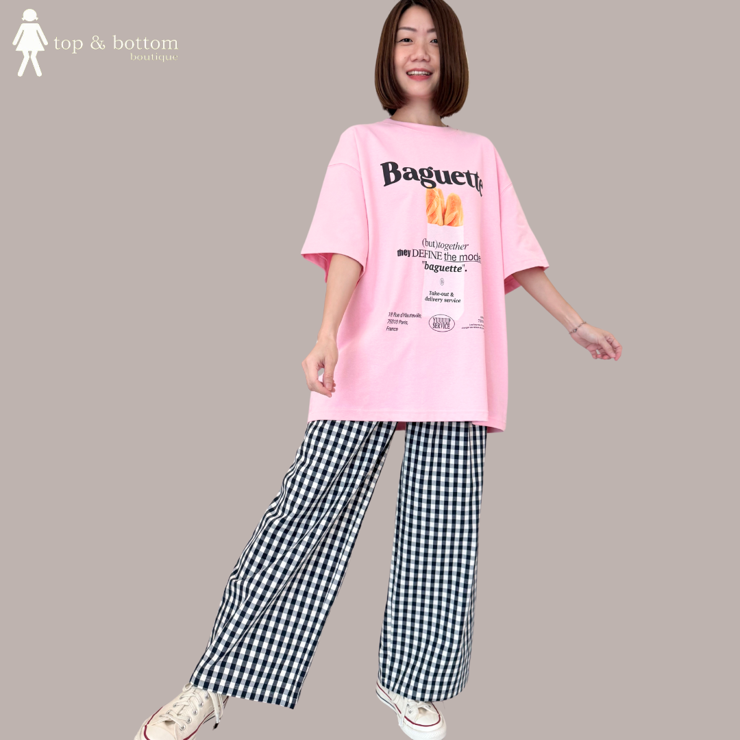 "BAGUETTE" PRINTED OVERSIZE LONG TEE