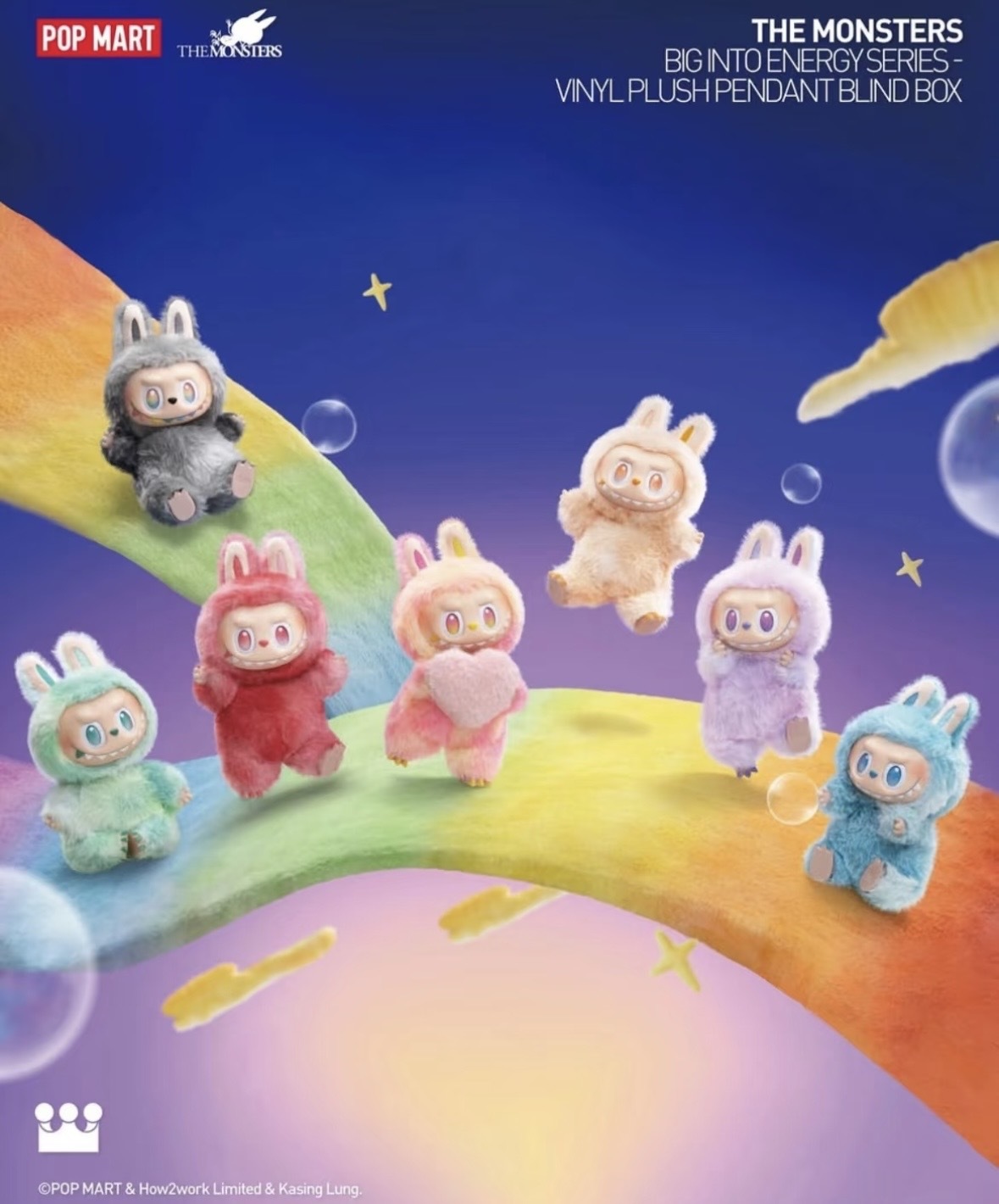 【正規品】POPMART labubu Lisa同款🌹> POPMART 泡泡瑪特Labubu 3.0彩色盲盒娃娃吊飾6+1隱藏