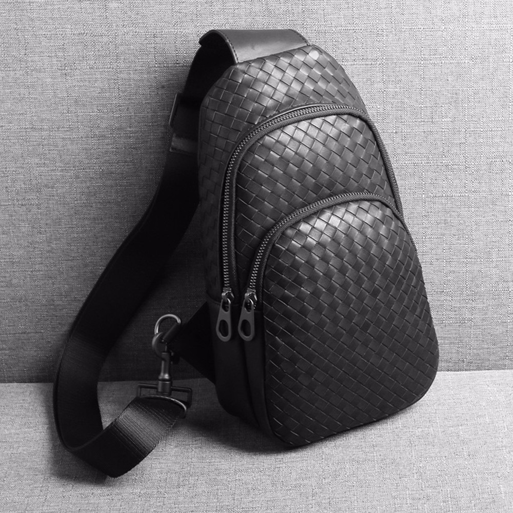 包包 胸包 斜背包 真皮包包 牛皮包包 真皮胸包 編織包 編織斜背包 真皮編織包 休閒斜背包 運動背包 生日禮物 071