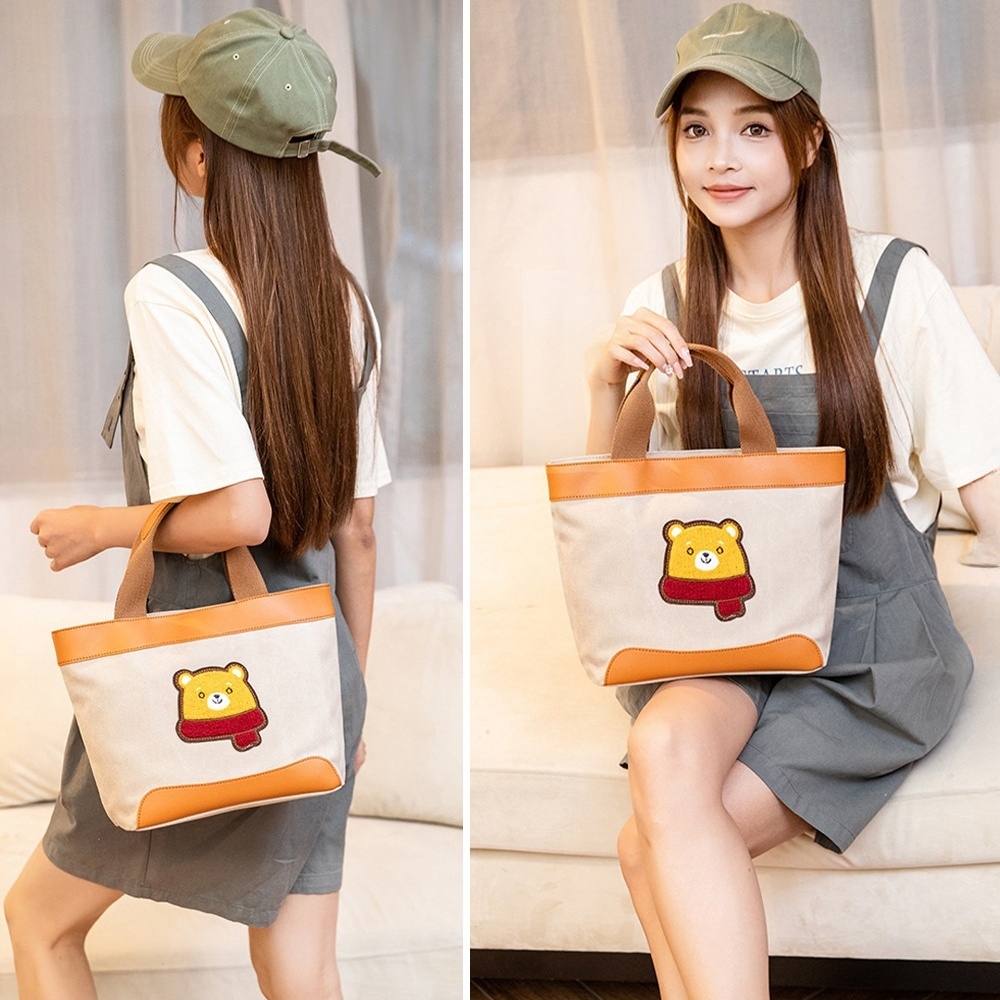 包包 手提包 帆布包 便當袋 散步包 帆布女包 手提刺繡 可愛包包 購物袋 牛仔包包 奶茶色包包 小包包 小禮物 844
