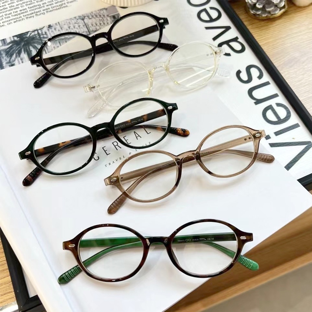 眼鏡 素顏神器 玳瑁眼鏡 橢圓鏡框 書呆子眼鏡 樹酯眼鏡 小框眼鏡 可配自行配度數 TR90鏡框 附眼鏡盒 禮物 013