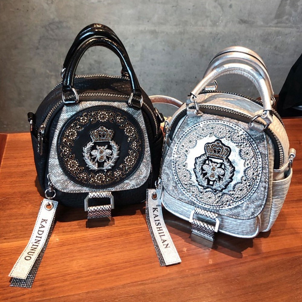 包包 後背包 寬背帶包包 造型包包 真皮後背包 牛皮背包 燙鑽包包 時尚女包 真皮背包 高級感 多背法包包 禮物 186