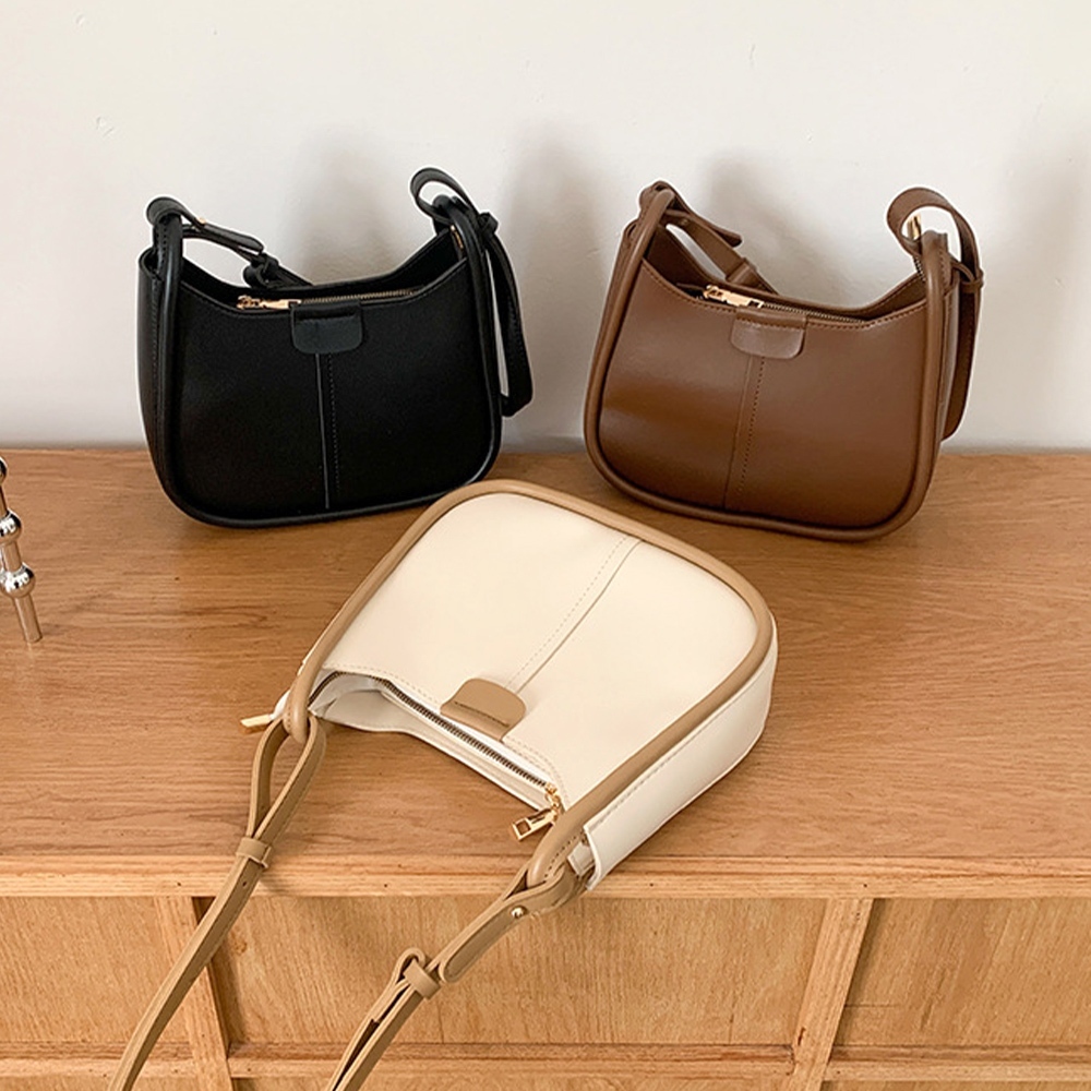 包包 腋下包 斜背包 馬鞍包 水桶包 花園包 小眾包包 質感包包 韓國馬鞍包 百搭單肩包 奶茶色包包 女生禮物 826