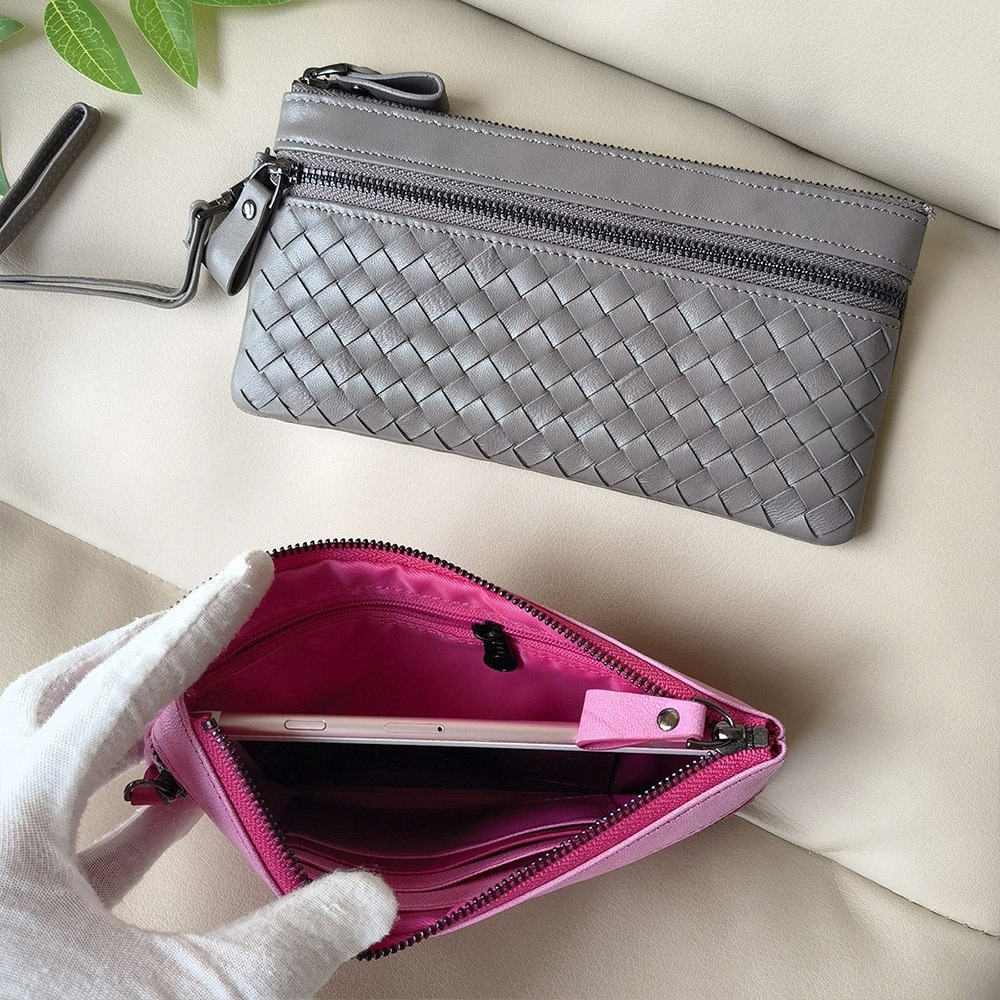 錢包 皮包 皮夾 編織包 真皮錢包 手拎包 羊皮編織包 女士手拿包 手機包 多功能卡包 鑰匙零錢包 送女生 禮物 159