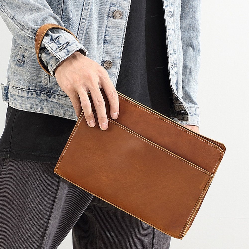 包包 手拿包 手拎包 真皮包包 牛皮包 真皮手拿包 男士真皮手包 商務包 多功能包包 長款皮夾 牛皮手拿包 禮物 067