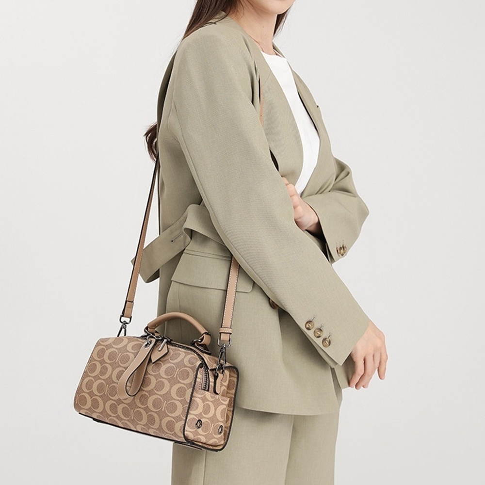 包包 手提女包 斜背包 枕頭包 復古包包 印花包 波士頓斜背包 奶茶色包包 醫生包 老花包包 防水耐磨包 禮物 813