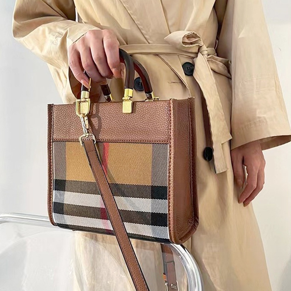 帆布斜背包 手提包 真皮女包 格子包包 經典包包 手提真皮包 斜背包 小方包 手提帆布包 格子斜背包 禮物 包包 164