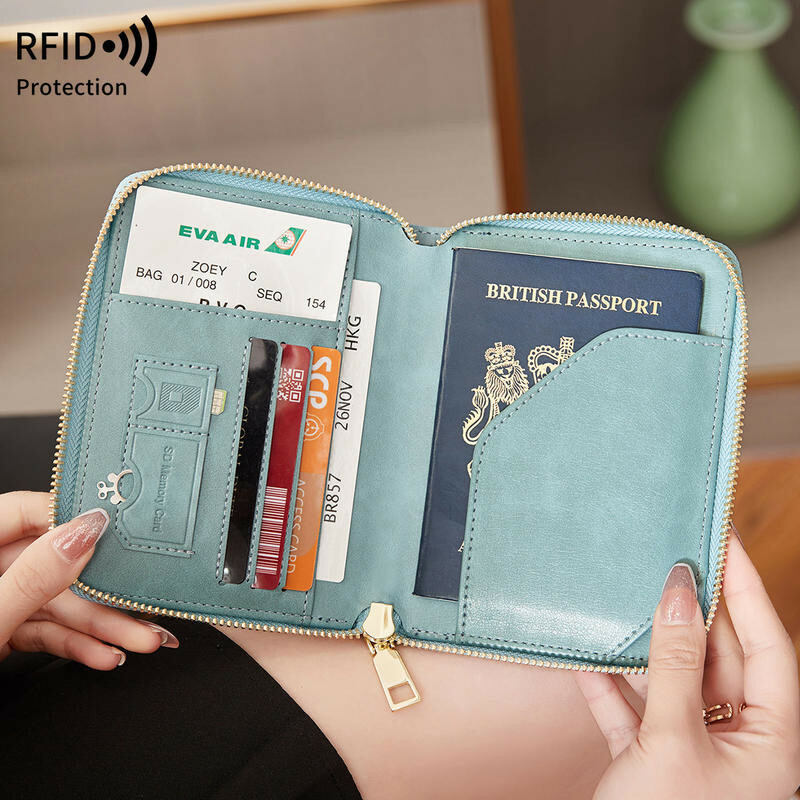 護照包 護照夾 收納包 錢包 多功能收納包 中款錢包 拉鍊護照包 防盜刷錢包 短款護照夾 證件包 出國收納 禮物 135