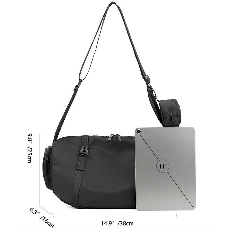 包包 斜背包 郵差包 單肩包 男生側背包 韓國男包 防潑水斜背包 旅行小包 休閒郵差包 黑色斜背包 附小包 禮物 338