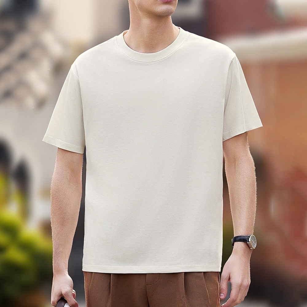 上衣 蠶絲上衣 抗菌短T 短袖上衣 情侶T 運動排汗衫 純色上衣 圓領素T 吸濕透氣 涼感上衣 居家服 生日禮物 014