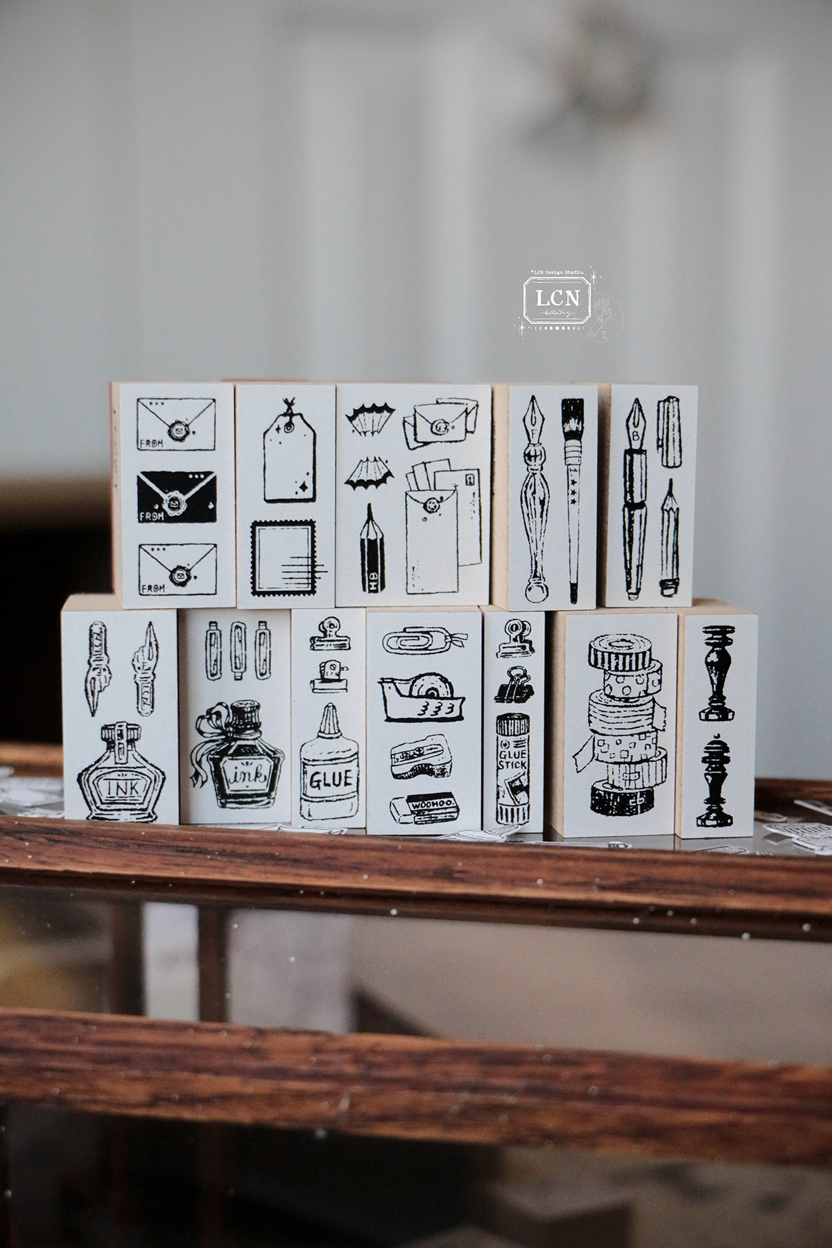 Preorder - LCN Design Studio 2025 Spring new release - rubber stamps - On the desk Ⅱ
