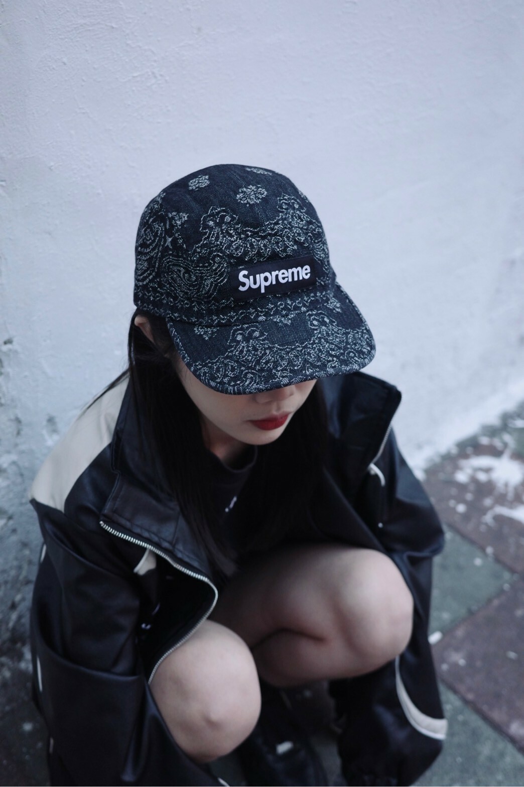 Supreme 五分割 變形蟲 Jacquard Denim Camp Cap ss25h86