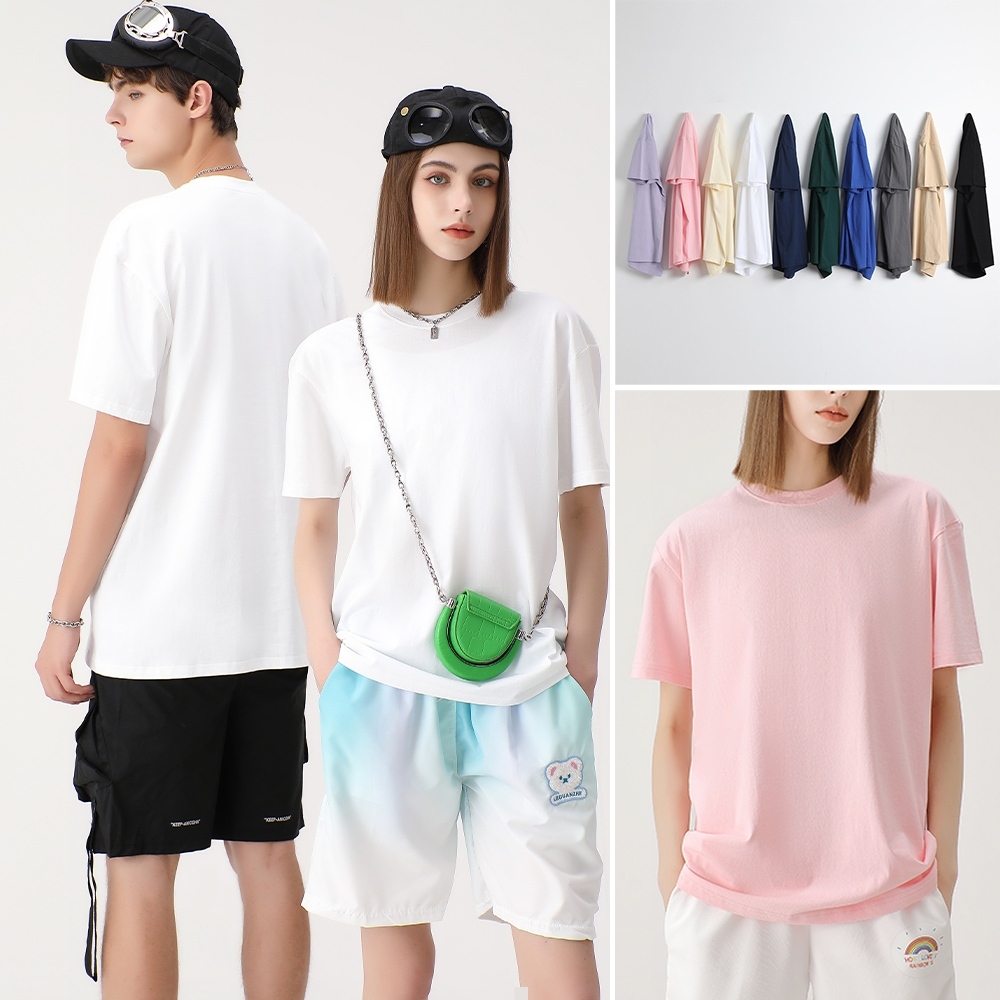 上衣 t恤 重磅上衣 圓領上衣 素面t 純棉短袖 男生t恤 寬版上衣 女生t恤 白t 男女裝 打底上衣 落肩上衣 002